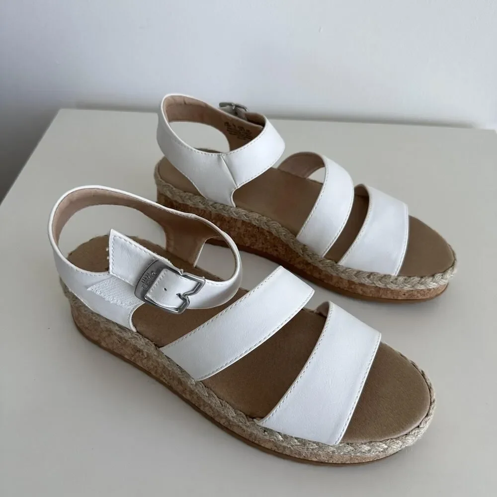 Dr. Scholls Shoes Womens 9.5 Ellie Platform Sandals Wedge Ankle Strap Espadrille